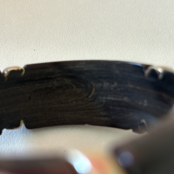 Vintage Artisan Wood and Metal Bracelet - Picture 11 of 15